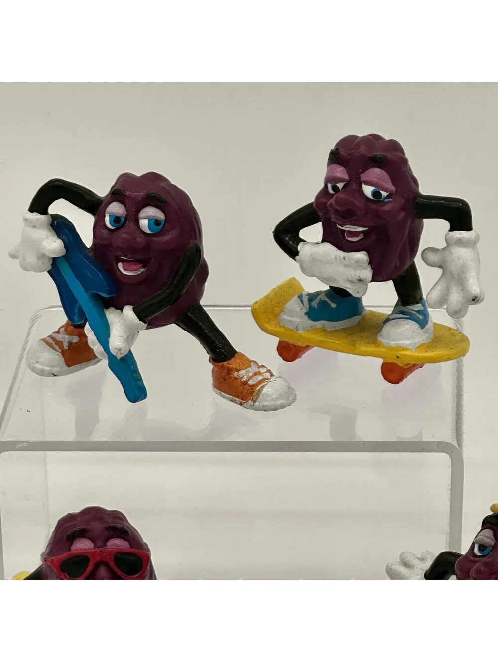Vintage 1988 The California Raisins PVC Figures Lot of 5 ~ HARDEE’S Promo 2”